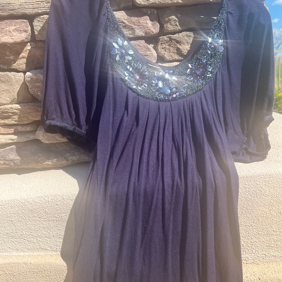 Hannah Jo purple sequence blouse size small - Picture 12 of 17